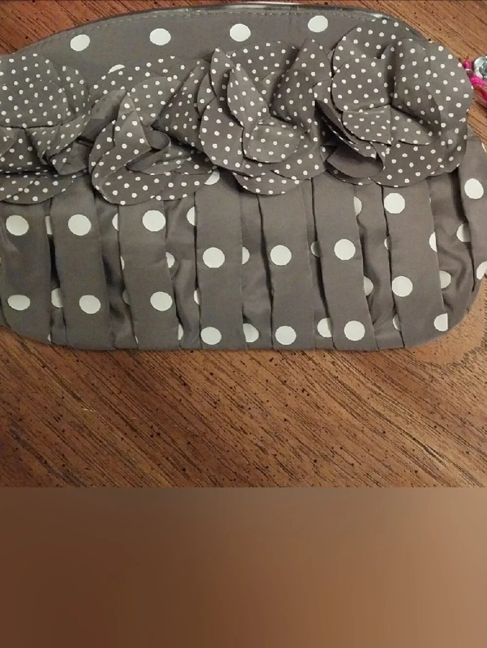 Camomilla MILANO Italy Brown With Polka Dot Floral Clutch